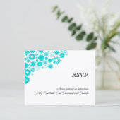 Mooie bloemen turquoise RSVP / antwoordkaarten Kaart (Staand voorkant)