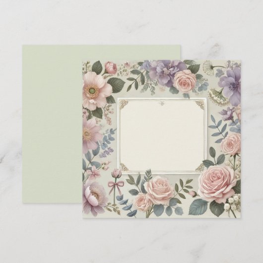 MOOIE BLOEMEN UITNODIGING/AANKONDIGING KAART (Voorkant / Achterkant)