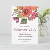 Mooie bloemen Uittredingspartij vrouwen uitnodigen Kaart (Staand voorkant)