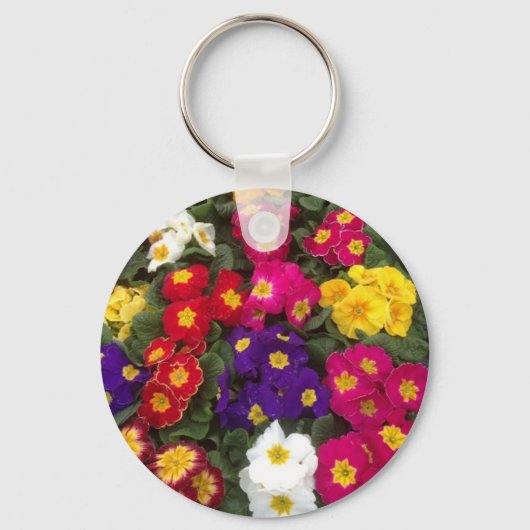 Mooie bloemen van Bright Polyanthus Sleutelhanger (Voorkant)