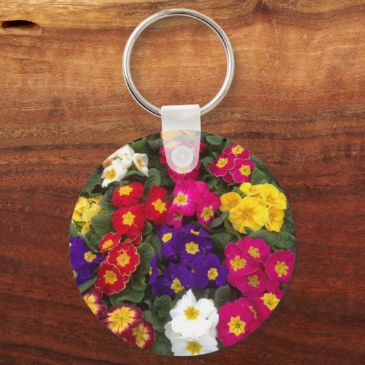 Mooie bloemen van Bright Polyanthus Sleutelhanger (Voorkant)
