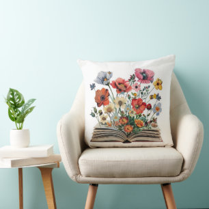 Mooie Bloemen Van Een Boek Lezers Schrijvers Kussen