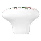 Mooie bloemen van rode en witte Rozen Keramische Knop (Zijkant)