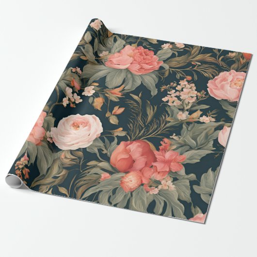 Mooie bloemen van Roos Cadeaupapier (Uitgerold)