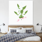 Mooie bloemen vergeten mij-niet-witte bloemen vint canvas afdruk (Insitu (Slaapkamer))