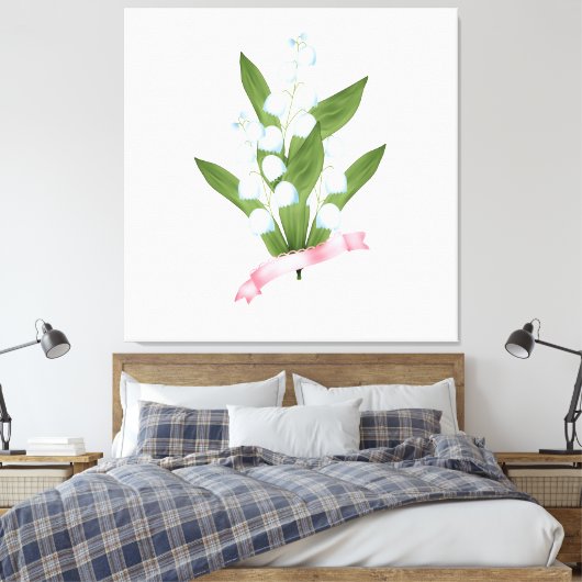 Mooie bloemen vergeten mij-niet-witte bloemen vint canvas afdruk (Insitu (Slaapkamer))