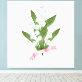 Mooie bloemen vergeten mij-niet-witte bloemen vint canvas afdruk (Insitu (Houten vloer))