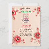 Mooie Bloemen Verjaardag Kaart met Roze Bloemen (Voorkant)