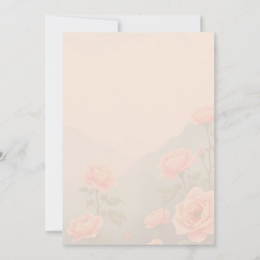 Mooie Bloemen Verjaardag Kaart met Roze Bloemen (Achterkant)