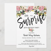 Mooie Bloemen Verrassingsfeest Verjaardag Pensioen Kaart (Voorkant / Achterkant)