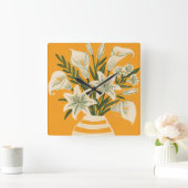 Mooie Bloemen Vierkante Klok (Huis)