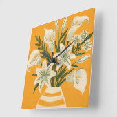 Mooie Bloemen Vierkante Klok (Hoek)