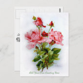 Mooie  bloemen voegen je eigen groet toe briefkaart (Voorkant / Achterkant)