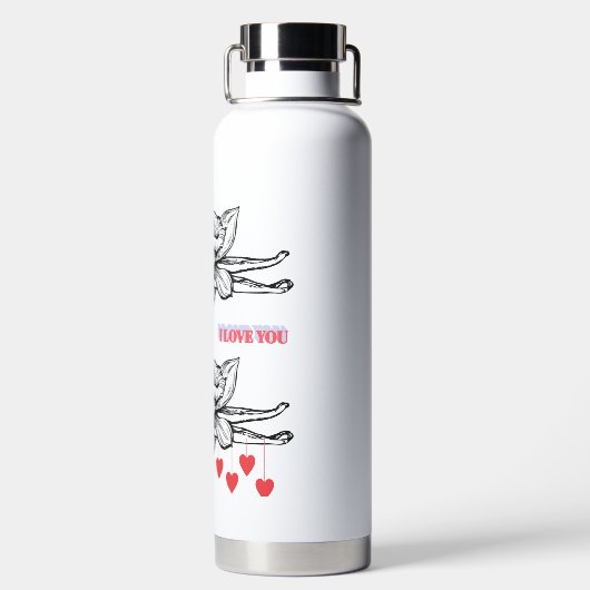 Mooie bloemen waterfles (Achterkant)