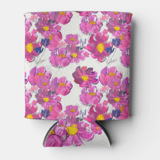 Mooie Bloemen Waterverf Acrylpatroon Blikjeskoeler
