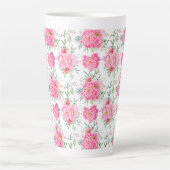 Mooie Bloemen Waterverf Bloemenpatroon Latte Mok (Voorkant)