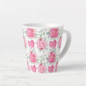 Mooie Bloemen Waterverf Bloemenpatroon Latte Mok (Rechterhoek)