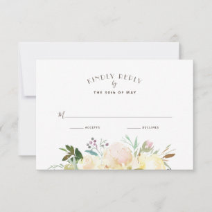 Mooie bloemen   Waterverf bruiloft RSVP Kaartje