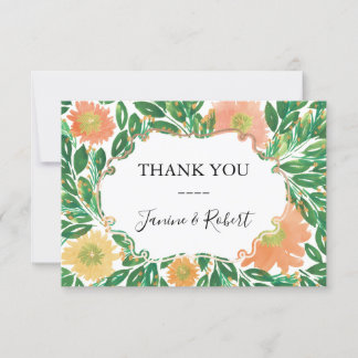 Mooie bloemen Waterverf Hartelijk dank Kaart