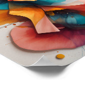 Mooie Bloemen Waterverf met drijvend Poster (Hoek)