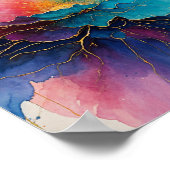 Mooie Bloemen Waterverf met drijvend Poster (Hoek)