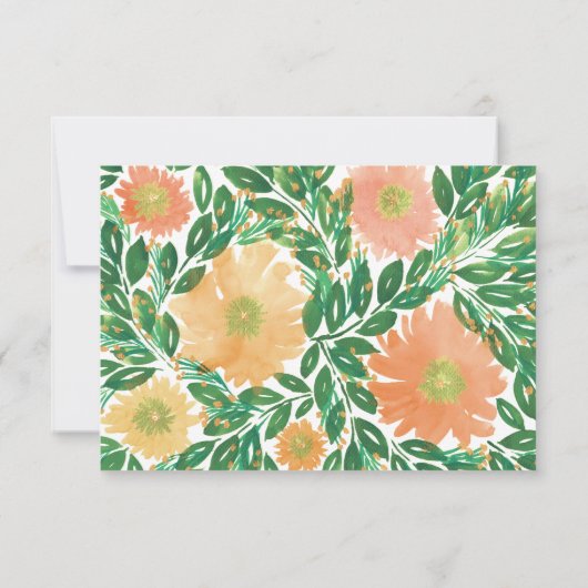 Mooie bloemen Waterverf Ontvanger Kaart (Achterkant)