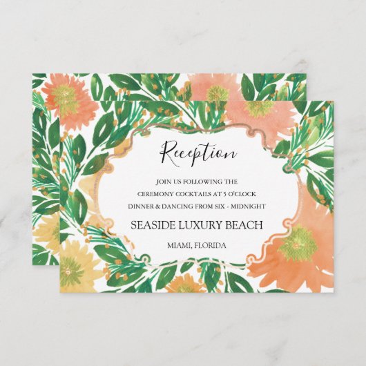 Mooie bloemen Waterverf Ontvanger Kaart (Voorkant / Achterkant)