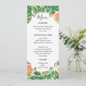 Mooie Bloemen Waterverf Schilderen Menu Kaart (Staand voorkant)