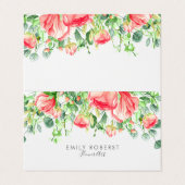 Mooie Bloemen Waterverven Illustratie. Visitekaartje (Buitenkant ongevouwen)