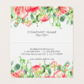 Mooie Bloemen Waterverven Illustratie. Visitekaartje (Binnenkant ongevouwen)