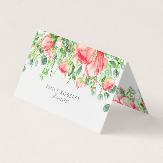 Mooie Bloemen Waterverven Illustratie. Visitekaartje (Voorkant)