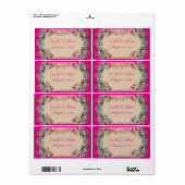 Mooie  bloemen, wijnflesetiketten etiket (Full Sheet)