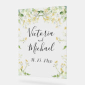 Mooie Bloemen Wildbloemen Neutrale Kleur Bruiloft Acryl Bord (Hoek)