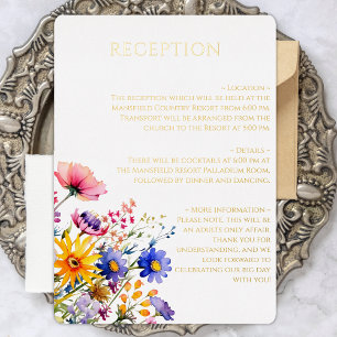 Mooie Bloemen Wilde Bloemen Huwelijksreceptie Folie Uitnodiging