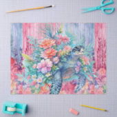 Mooie Bloemen Zee Schildpad Decoupage Tissuepapier (Craft)