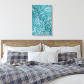 Mooie  bloemen zwaaien met paisleys canvas afdruk (Insitu (Slaapkamer))