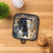 Mooie Bloemen Zwarte Kat Pannenlap (Top down)