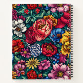 Mooie bloemenboeket aangepaste naam journaal notitieboek (Achterkant)