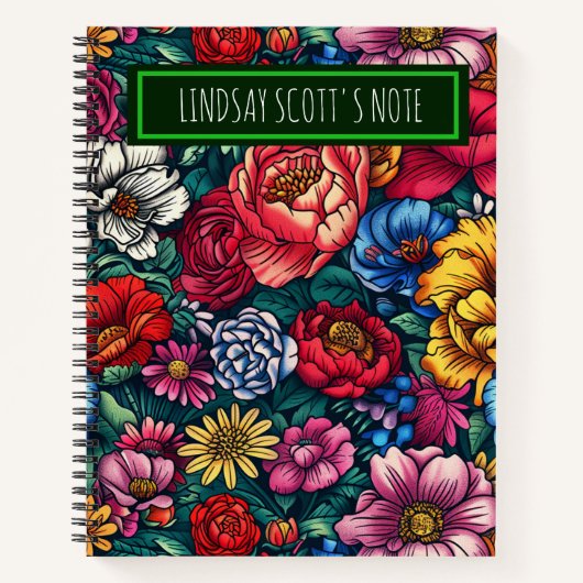 Mooie bloemenboeket aangepaste naam journaal notitieboek (Voorkant)