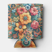 Mooie bloemenboeket blikjeskoeler (Voorkant)