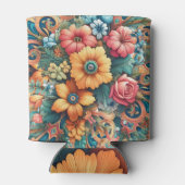 Mooie bloemenboeket blikjeskoeler (Achterkant)