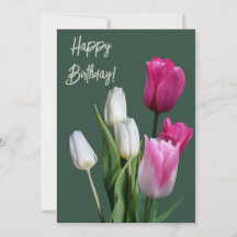Mooie bloemenboho witte roze tulpen verjaardag