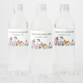 Mooie bloemenbruiloft waterfles etiket (Flessen)