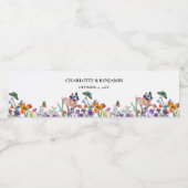 Mooie bloemenbruiloft waterfles etiket (Enkel label)