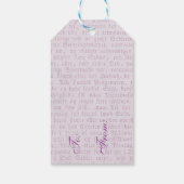 Mooie bloemencadeau labels w / lila cadeaulabel (Achterkant)