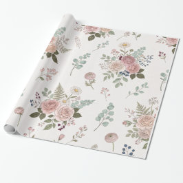 Mooie bloemencadeauverpakking – Zoete bloemenpatro Cadeaupapier