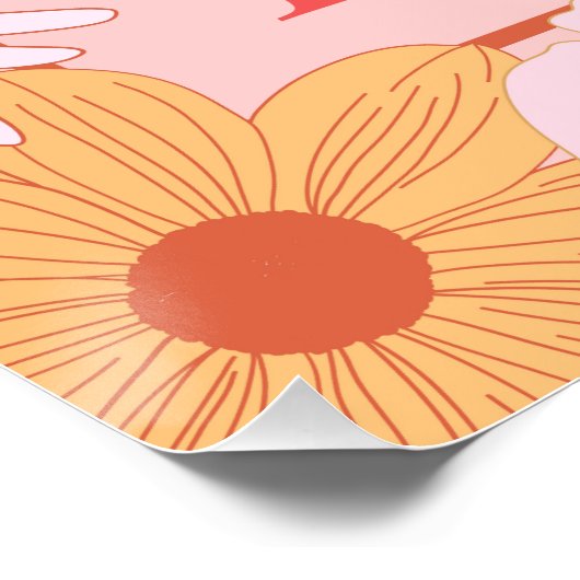 Mooie bloemencitaat Ik ben half doodsbang Halve ho Perfect Poster (Hoek)