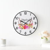 Mooie bloemende herten geweien grote klok (Huis)