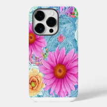 Mooie bloemendecoratie iPhone 14 Pro hoes