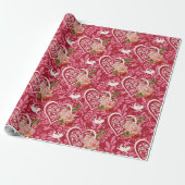 Mooie bloemendesign cadeaupapier (Uitgerold)